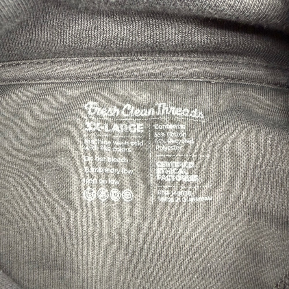 FRESH CLEAN THREADS 3XL Hoodie Gray Pullover Fleece Pocket Mens Dadcore Basics - Picture 2 of 10